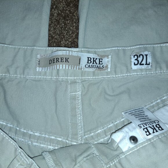 BKE Derek Casuals Lt Khaki Pants With Embroidered Pockets Size 32L - Picture 5 of 10